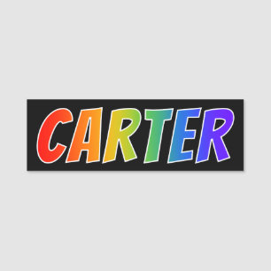 Vorname "CARTER": Spaß-Regenbogen-Farbton Namensschild