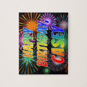Vorname "CASEY", Fun "HAPPY BIRTHDAY" Puzzle (Vertikal)