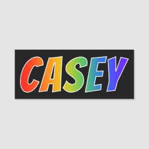 Vorname "CASEY": Spaß-Regenbogen-Farbton Namensschild