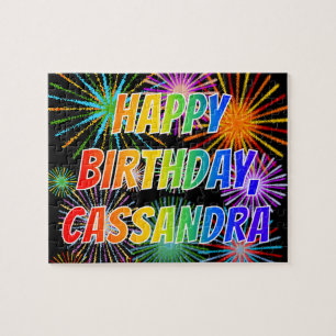 Vorname "CASSANDRA", Fun "GLÜCK BIRTHTAG" Puzzle