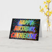 Vorname "CATHERINE" Fun "HAPPY BIRTHDAY" Karte (Gelbe Blume)