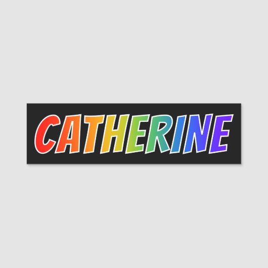 Vorname "CATHERINE": Fun Rainbow Coloring Namensschild (Vorderseite)