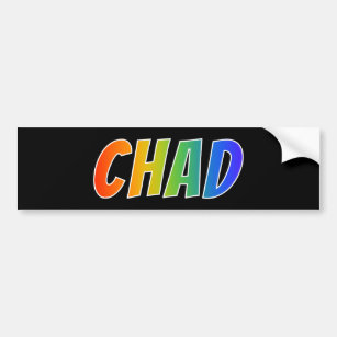 Vorname "CHAD": Fun Rainbow Coloring Autoaufkleber