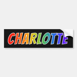 Vorname "CHARLOTTE": Fun Rainbow Coloring Autoaufkleber