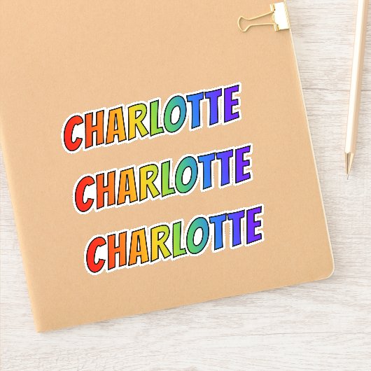 Vorname "CHARLOTTE" mit// Fun Rainbow Coloring Aufkleber (Notizbuch)