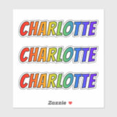 Vorname "CHARLOTTE" mit// Fun Rainbow Coloring Aufkleber (Blatt)