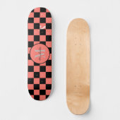 Vorname Checkerboard-Muster für benutzerdefinierte Skateboard (Vorderseite)