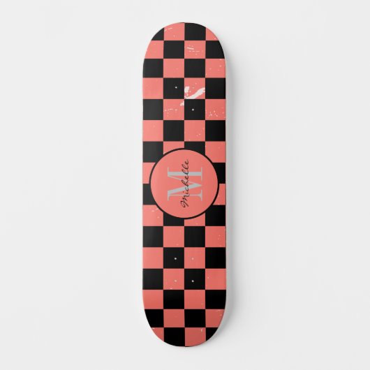Vorname Checkerboard-Muster für benutzerdefinierte Skateboard (Vorderseite)