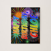 Vorname "CHLOE", Fun "HAPPY BIRTHDAY" Puzzle (Vertikal)