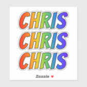 Vorname "CHRIS" mit/ Fun Rainbow Coloring Aufkleber (Blatt)