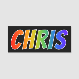 Vorname "CHRIS": Spaß-Regenbogen-Farbton Namensschild