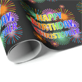 Vorname "CHRISTOPHER", Fun "HAPPY BIRTHDAY" Geschenkpapier (Rolleneckpunkt)