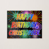 Vorname "CHRISTOPHER", Fun "HAPPY BIRTHDAY" Puzzle (Horizontal)