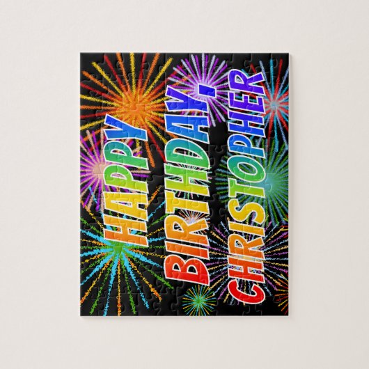 Vorname "CHRISTOPHER", Fun "HAPPY BIRTHDAY" Puzzle (Vertikal)