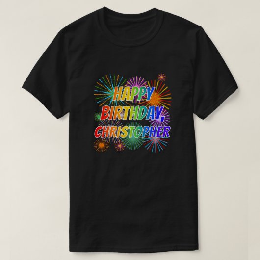 Vorname "CHRISTOPHER", Fun "HAPPY BIRTHDAY" T-Shirt (Design vorne)