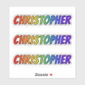 Vorname "CHRISTOPHER" mit/ Fun Rainbow Coloring Aufkleber (Blatt)