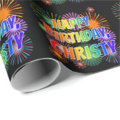 Vorname "CHRISTY", Fun "HAPPY BIRTHDAY" Geschenkpapier (Rolleneckpunkt)