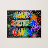 Vorname "CINDY", Fun "HAPPY BIRTHDAY" Puzzle (Horizontal)