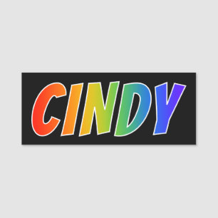 Vorname "CINDY": Spaß-Regenbogen-Farbton Namensschild