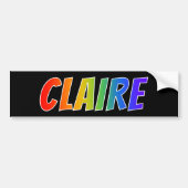 Vorname "CLAIRE": Fun Rainbow Coloring Autoaufkleber (Vorne)