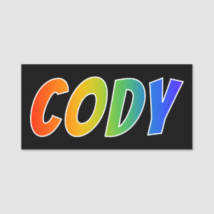 Vorname "CODY": Spaß-Regenbogen-Farbton Namensschild