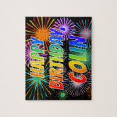 Vorname "COLIN", Spaß "GLÜCKLICHER GEBURTSTAG" Puzzle (Vertikal)