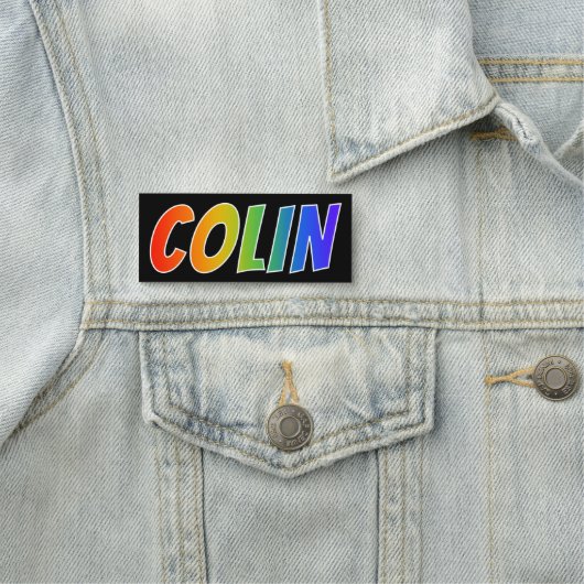 Vorname "COLIN": Spaß-Regenbogen-Farbton Namensschild (Beispiel)