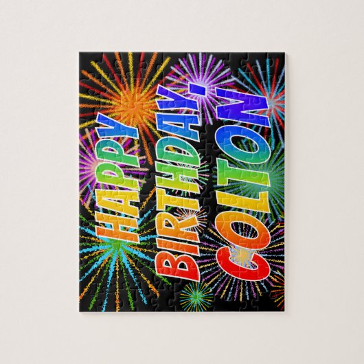 Vorname "COLTON", Fun "HAPPY BIRTHDAY" Puzzle (Vertikal)
