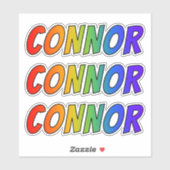 Vorname "CONNOR" mit/ Fun Rainbow Coloring Aufkleber (Blatt)