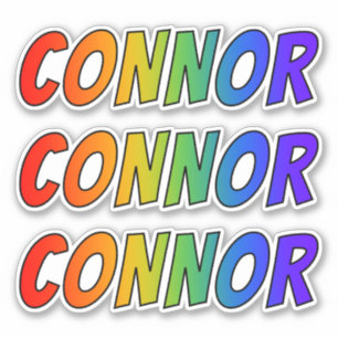 Vorname "CONNOR" mit Spaß-Regenbogen-Farbton Aufkleber