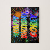 Vorname "COREY", Fun "HAPPY BIRTHDAY" Puzzle (Vertikal)