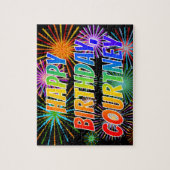 Vorname "COURTNEY", Fun "HAPPY BIRTHDAY" Puzzle (Vertikal)