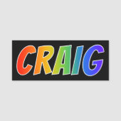 Vorname "CRAIG": Fun Rainbow Coloring Namensschild (Vorderseite)