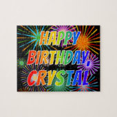 Vorname "CRYSTAL", Fun "HAPPY BIRTHDAY" Puzzle (Horizontal)