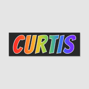 Vorname "CURTIS": Spaß-Regenbogen-Farbton Namensschild