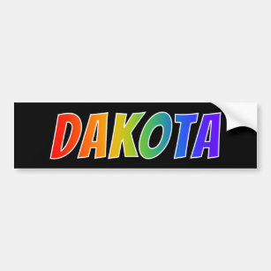 Vorname "DAKOTA": Fun Rainbow Coloring Autoaufkleber