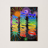Vorname "DANIEL", Fun "HAPPY BIRTHDAY" Puzzle (Vertikal)
