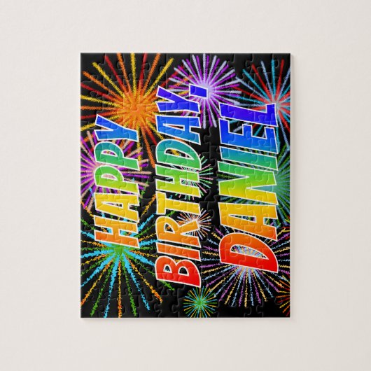 Vorname "DANIEL", Fun "HAPPY BIRTHDAY" Puzzle (Vertikal)