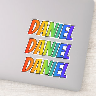 Vorname "DANIEL" mit/ Fun Rainbow Coloring Aufkleber