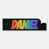 Vorname "DANIEL": Spaß-Regenbogen-Farbton Autoaufkleber (Vorne)