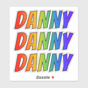 Vorname "DANNY" mit/ Fun Rainbow Coloring Aufkleber