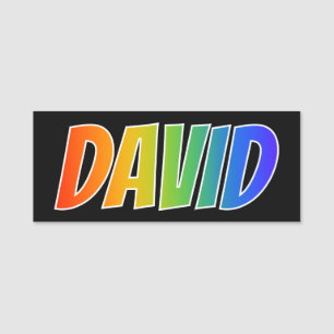 Vorname "DAVID": Fun Rainbow Coloring Namensschild
