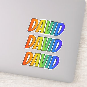 Vorname "DAVID" mit Spaß-Regenbogen-Farbton Aufkleber