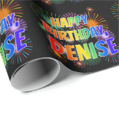 Vorname "DENISE", Fun "HAPPY BIRTHDAY" Geschenkpapier (Rolleneckpunkt)