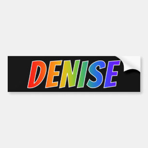 Vorname "DENISE": Fun-Regenbogenfarben Autoaufkleber