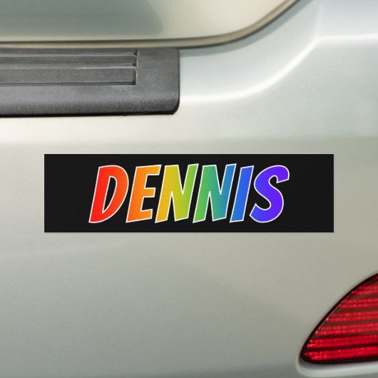 Vorname "DENNIS": Fun Rainbow Coloring Autoaufkleber (Auf Auto)