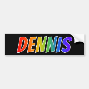 Vorname "DENNIS": Fun-Regenbogenfarben Autoaufkleber