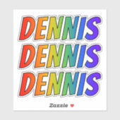 Vorname "DENNIS" mit/ Fun Rainbow Coloring Aufkleber (Blatt)