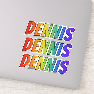 Vorname "DENNIS" mit Spaß-Regenbogen-Farbton Aufkleber