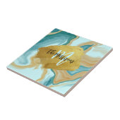 Vorname der Aquamarin-braunen goldfarbenen Pinself Fliese (Seite)